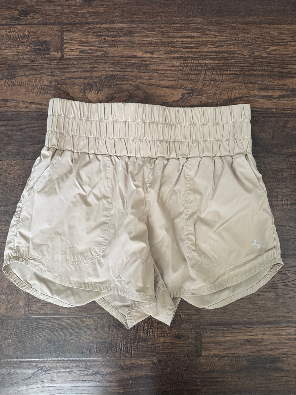 JoyLab Beige Elastic-Waist Athletic Shorts